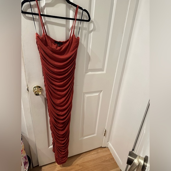 JLUXLABEL ankle length dress burnt orange worn once - Picture 1 of 3